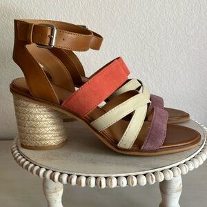 FRYE & CO leather/suede ankle open toe NEW size 10